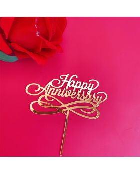 Topper Kue Acrylics Happy Anniversary Fst