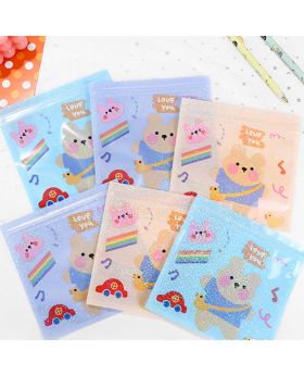 10pcs Ziplock Plastik Glitter Bear