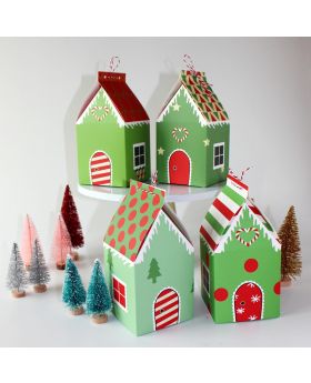 Kotak Permen Coklat Box Natal Red Green House Xmas