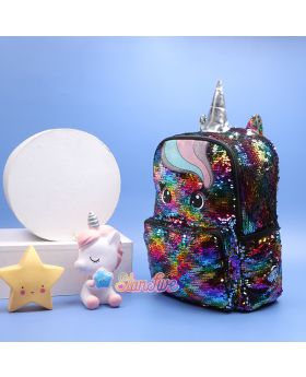 TAS RANSEL SEQUIN UNICORN LARGE STARFIVE - RAINBOW
