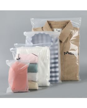 Plastik Baju Ziplock Sisi Bening Buram Klip Kantong Zipper Bag Travel Pouch (satuan)