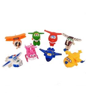 Super Wings Mainan Pajangan Miniatur Hiasan Topper Set