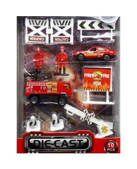 10pcs Die Cast - Fire Engine