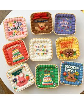 10pcs Korean Dessert Box Plaid Kotak