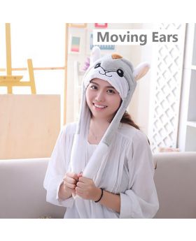 3D Moving Ears Grey Rabbit