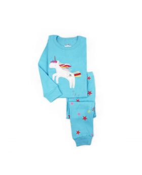 PIYAMA ANAK LENGAN PANJANG 4T - 12T - Blue Unicorn