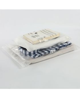 Plastik Baju Klip Kantong Zipper Ziplock Tulisan Warning Bening (satuan)